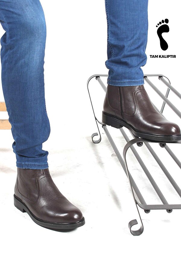 Hakiki Deri Kürklü  Erkek Klasik Bot 408KMA123