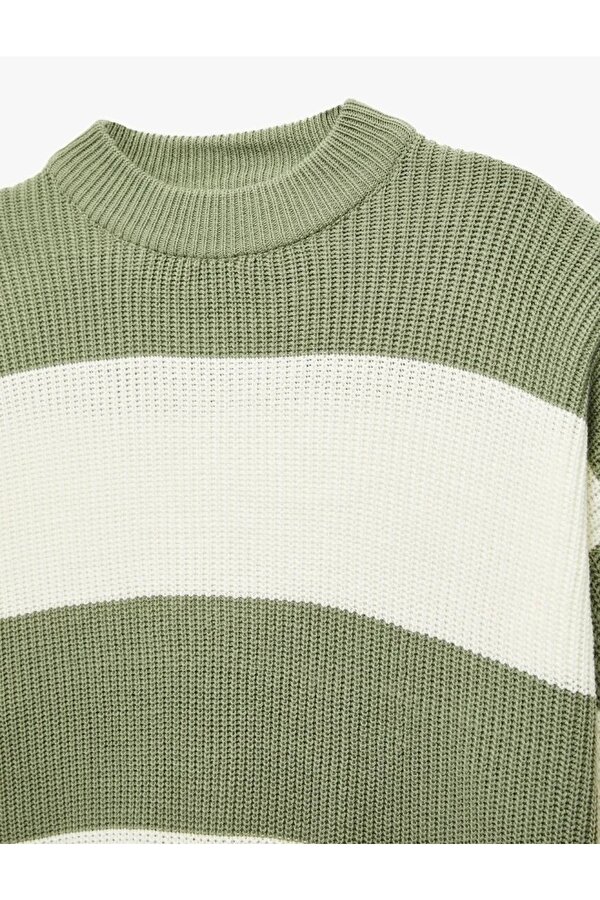 Bisiklet Yaka Renk Bloklu Kadın Triko Kazak 6WAL90036HT