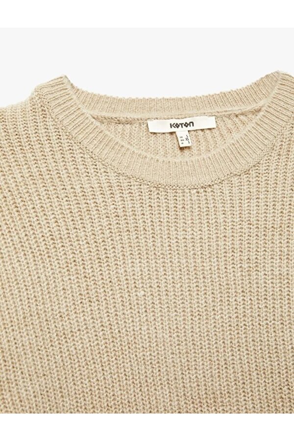 Bisiklet Yaka Triko Kadın Basic Kazak 6WAK90025HT