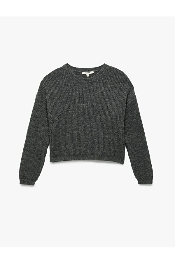 Bisiklet Yaka Triko Kadın Basic Kazak 6WAK90025HT