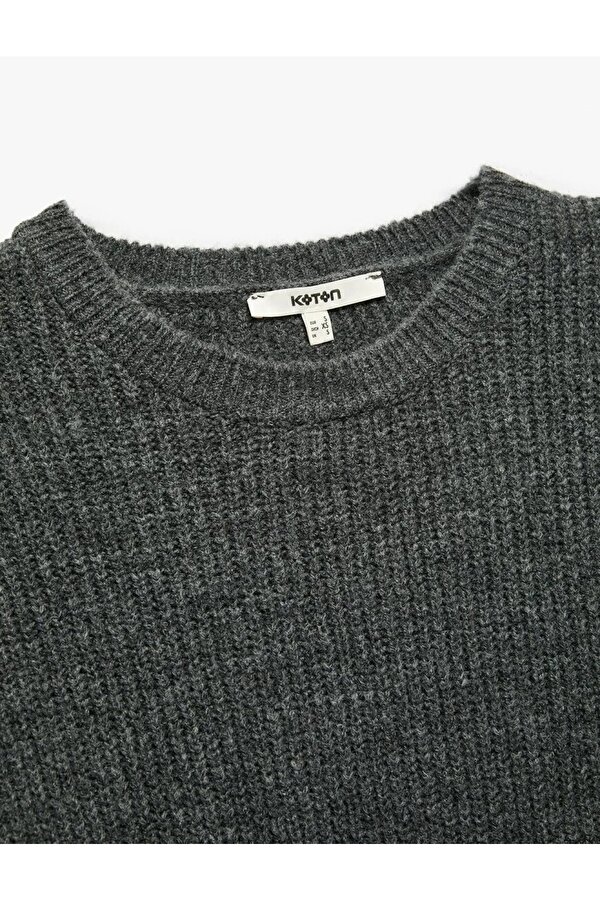 Bisiklet Yaka Triko Kadın Basic Kazak 6WAK90025HT