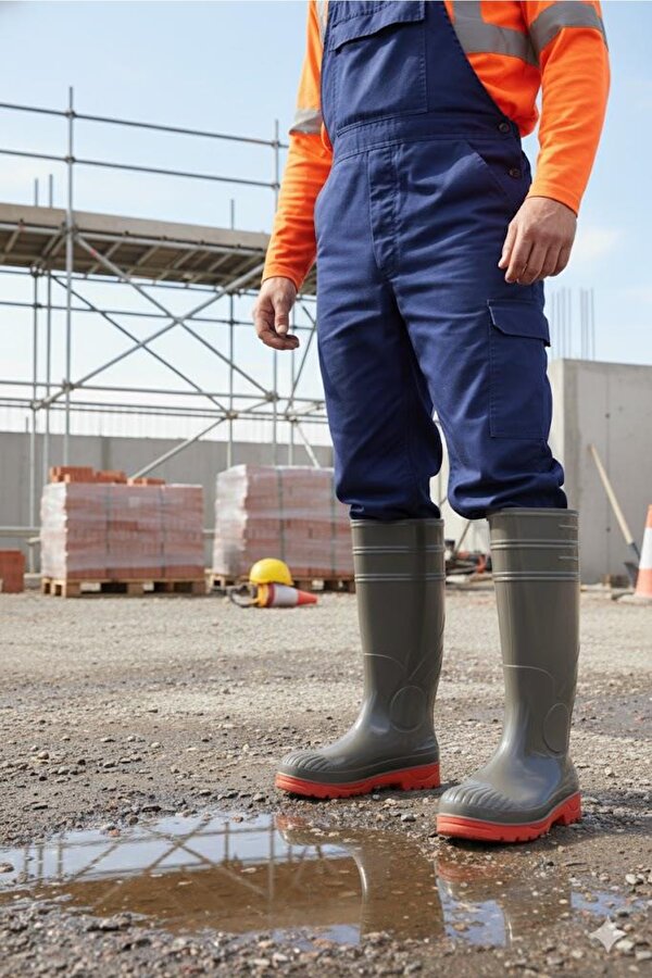 1199 Ulaş 37 Cm Uzunluk Pvc %100 Su Geçirmez Tarım Çiftçi Sulama İş Çizmesi