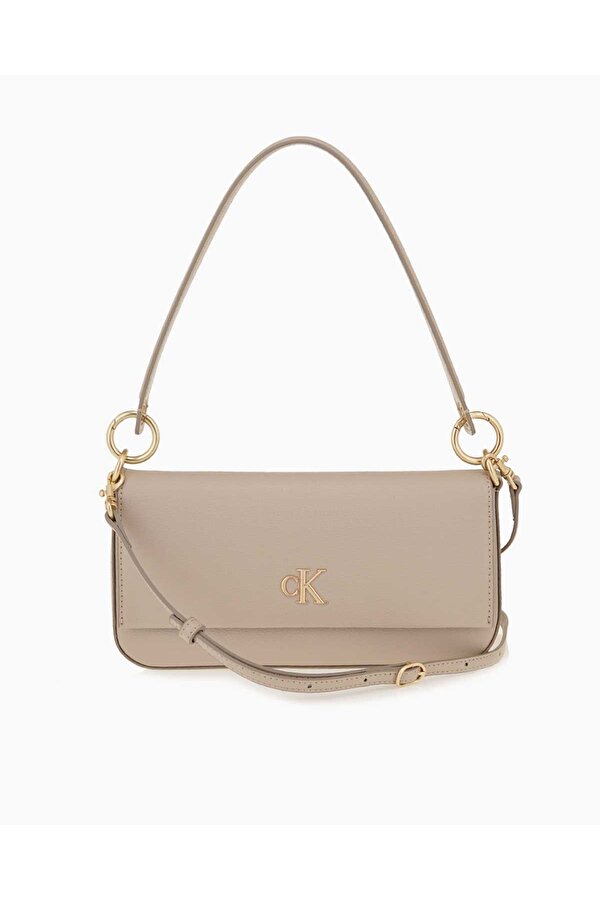 Minimal Monogramlı Kadın Omuz Çantası