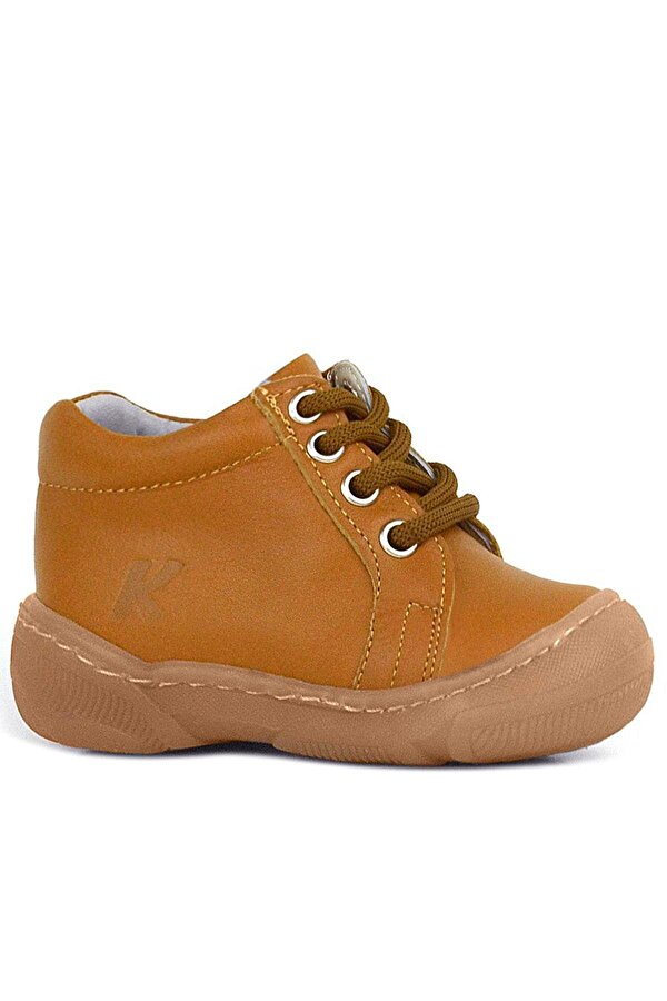 Anatomik Yumuşak Hakiki Deri Fermuarlı Taba Bebek Bot Ayakkabı