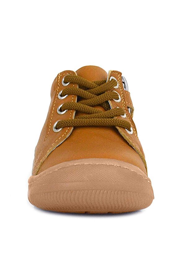 Anatomik Yumuşak Hakiki Deri Fermuarlı Taba Bebek Bot Ayakkabı