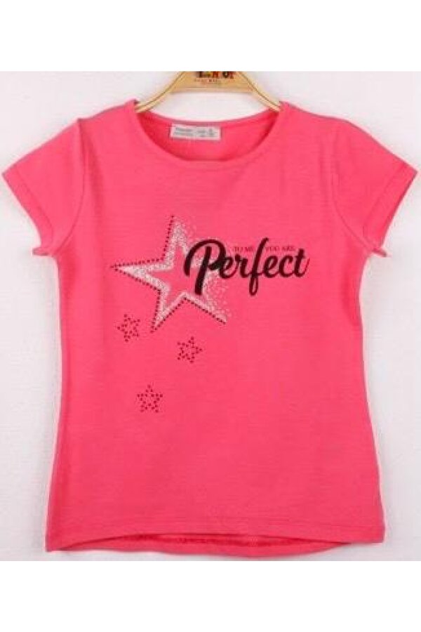 Toontoy Kız Çocuk Perfect Yıldız Baskılı Tişört