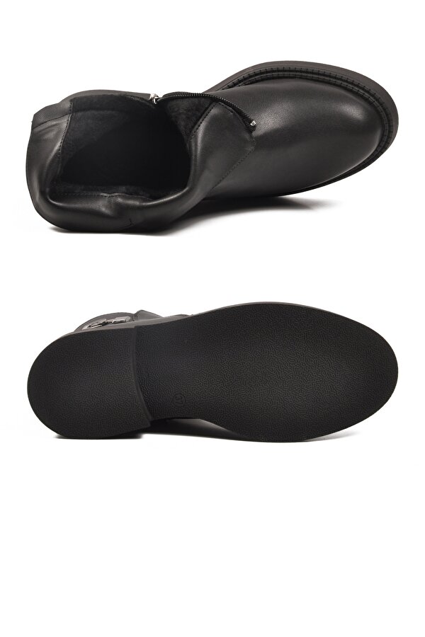 Siyah İçi Kürklü Kaymaz Taban Soğuğa Dirençli Kadın Bot PC-55161 Z