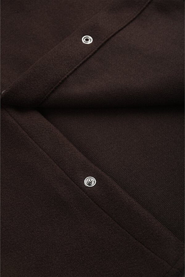 DeepSEA Erkek Kahve Likralı Rahat Kalıp Cepsiz Kaşe Ceket – Çıt Çıtlı, Esnek Şık Model Ceket 0760