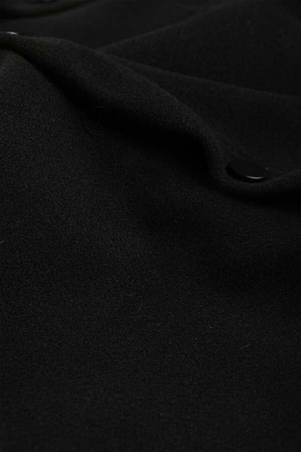 DeepSEA Erkek Siyah Likralı Rahat Kalıp Cepsiz Kaşe Ceket – Çıt Çıtlı, Esnek Şık Model Ceket 0760