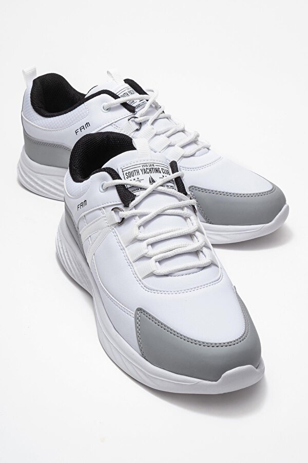 Bağcıklı Erkek Spor Ayakkabı BEYAZ GRİ SİYAH