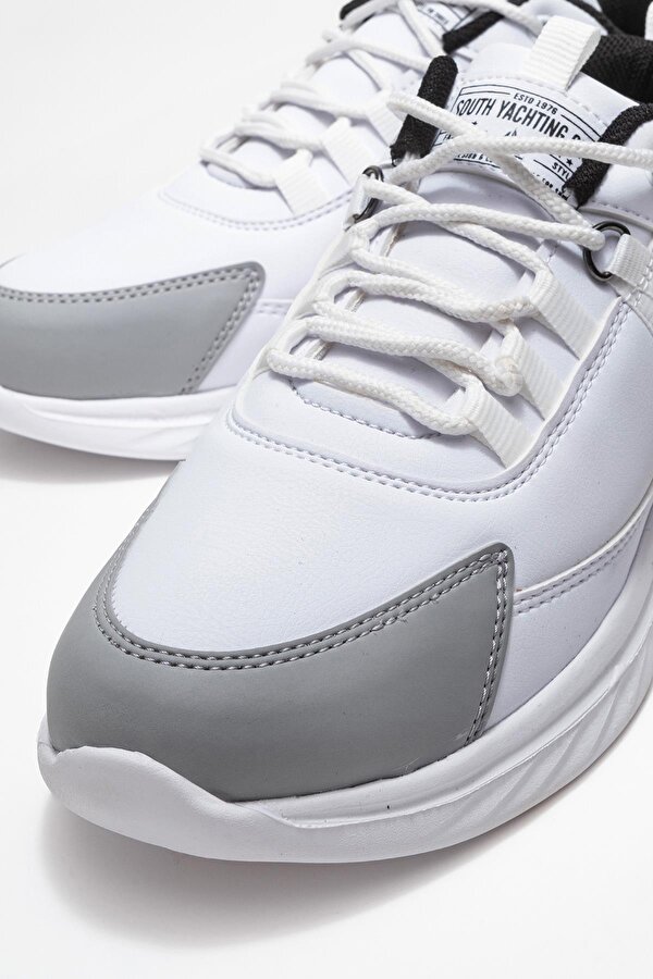 Bağcıklı Erkek Spor Ayakkabı BEYAZ GRİ SİYAH