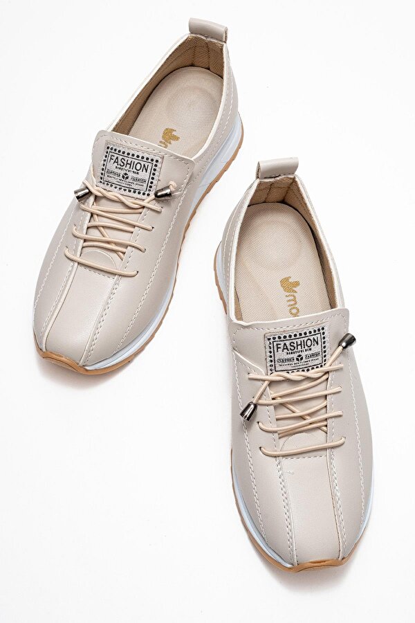 Yumuşak Tabanlı Kadın Ayakkabı BEJ BEYAZ