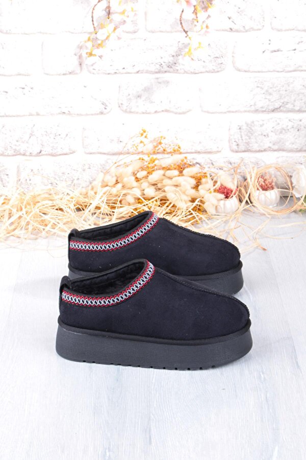 1191 İçi Kürklü Kalın Taban Önü Kapalı Kışlık Kadın Terlik