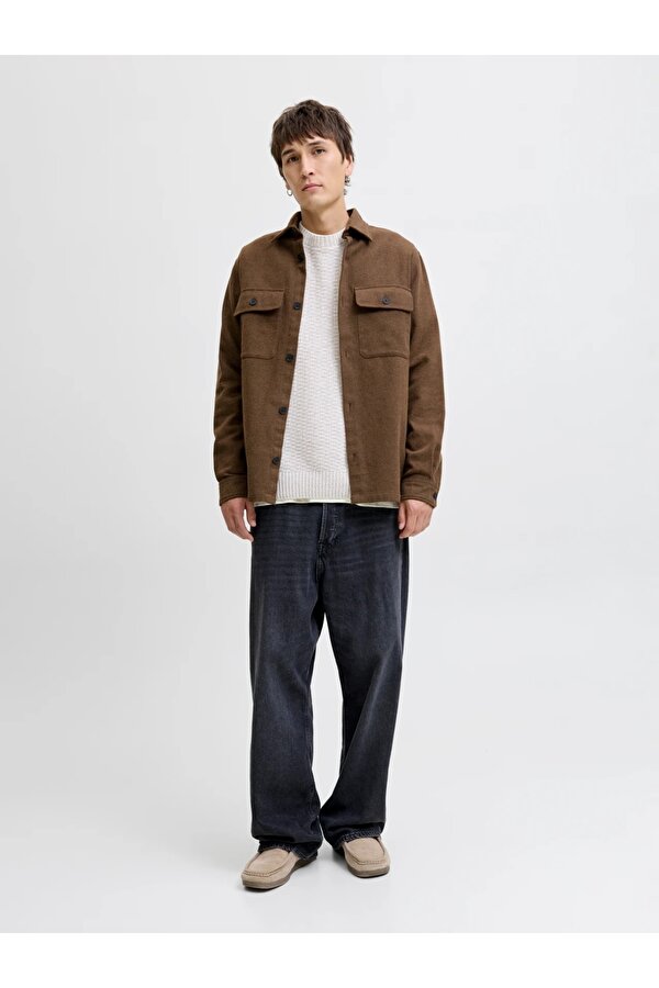 Jack&Jones Jprrayle Melange Solid L/S Erkek Gömlek 12286840