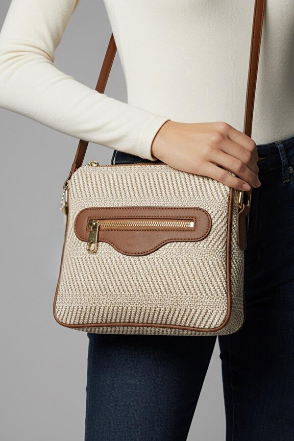 2808 Kadın 3 Bölmeli Günlük  Omuz Çantası