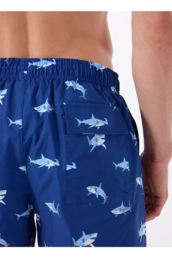 D5SM-MY 3402 Lacivert Baskılı Erkek Şort Mayo