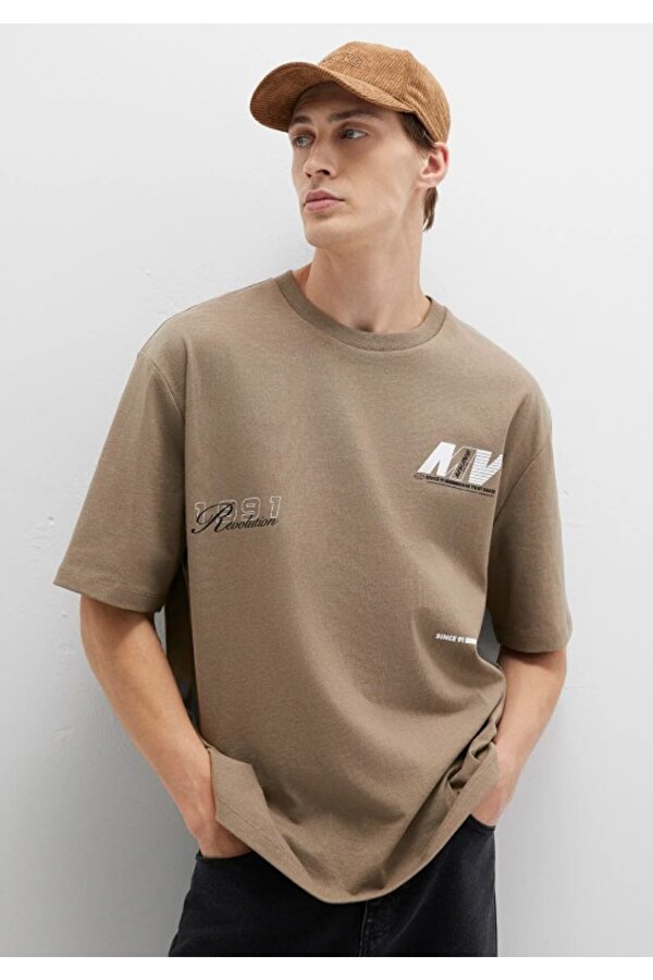 0612912 Baskılı Tişört Kısa Kol Tişört Erkek T-Shirt