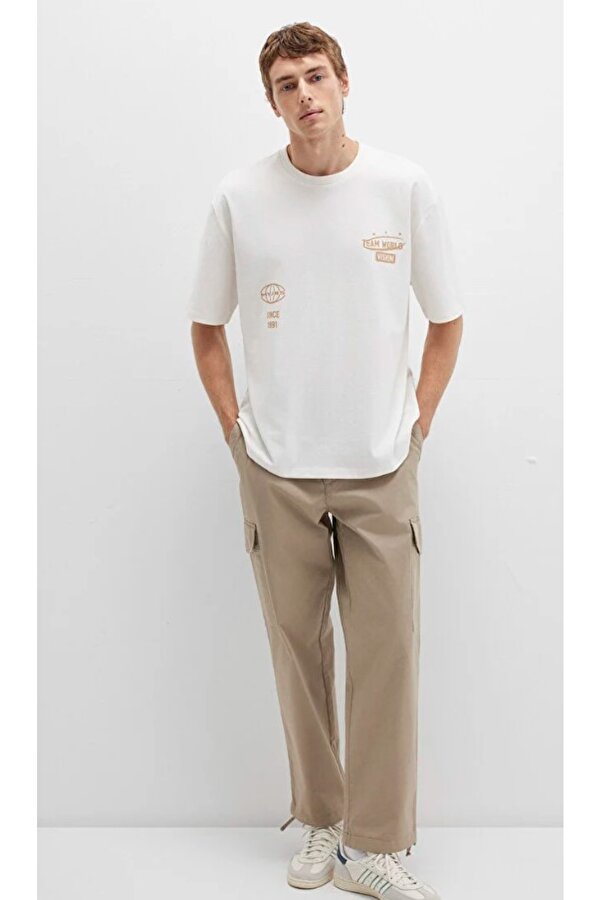 0612913 Baskılı Tişört Kısa Kol Tişört Erkek T-Shirt