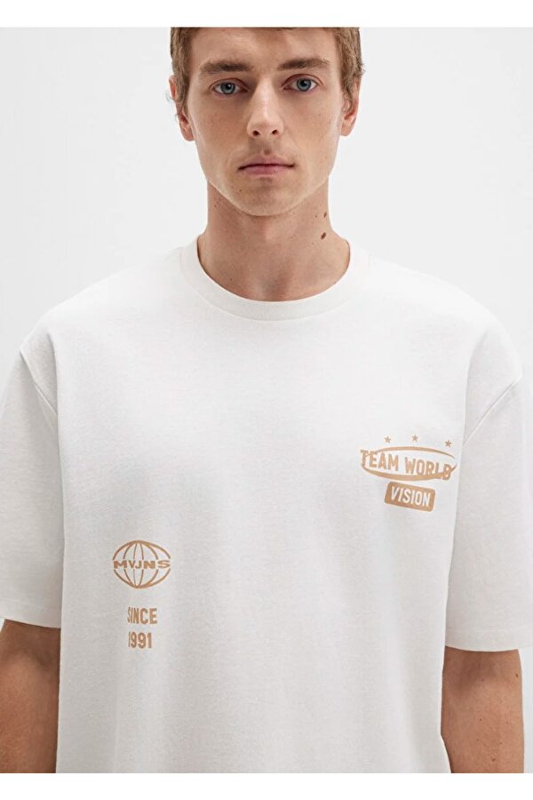 0612913 Baskılı Tişört Kısa Kol Tişört Erkek T-Shirt