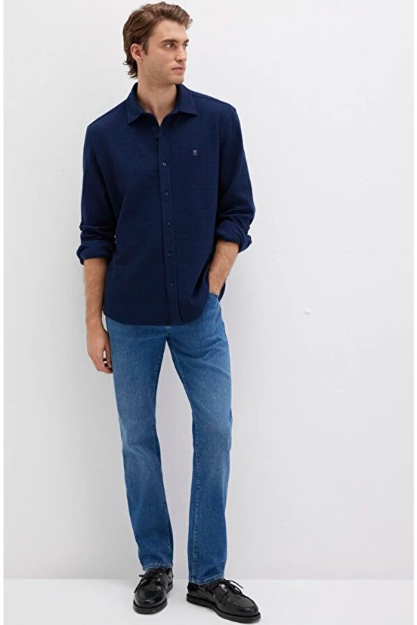 0211789 M Logo Nakışlı Örme Erkek Gömlek