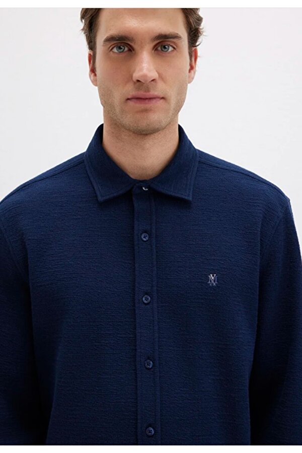 0211789 M Logo Nakışlı Örme Erkek Gömlek