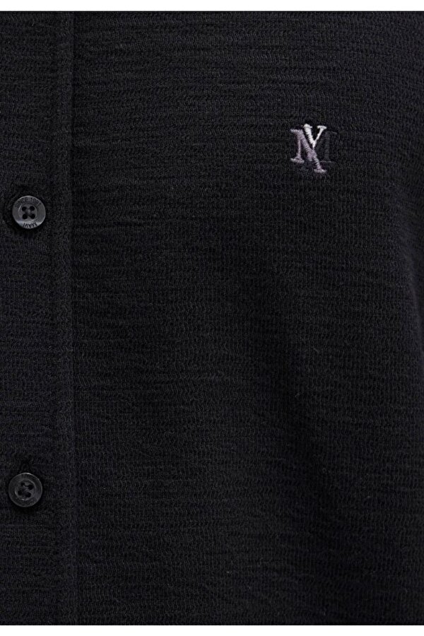 0211789 M Logo Nakışlı Örme Erkek Gömlek