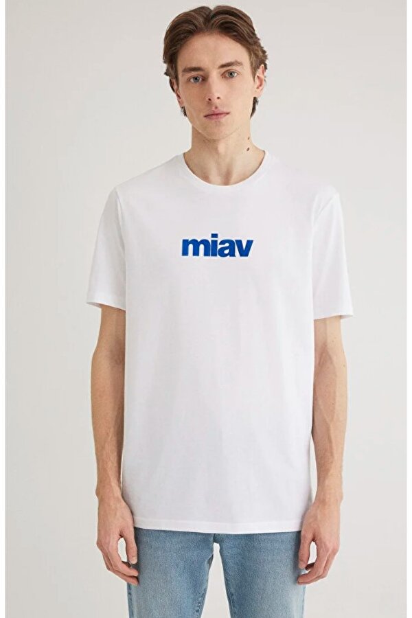 067153 Miav Baskılı Tişört Erkek T-Shirt