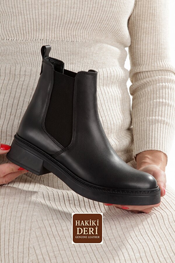 Kami Siyah Lastikli Hakiki Deri Günlük Orjinal Chelsea Bot