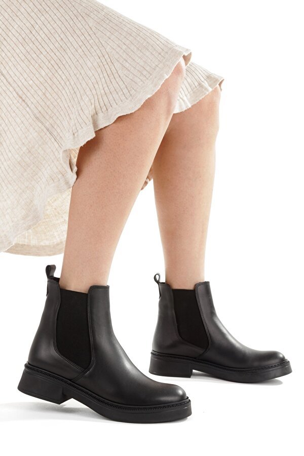 Kami Siyah Lastikli Hakiki Deri Günlük Orjinal Chelsea Bot