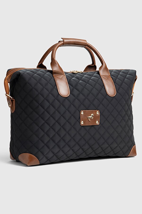 MİAMİ POLO 1203 Büyük Boy Nakışlı Valiz  Seyahat tatil bavulu SİYAH-TABA