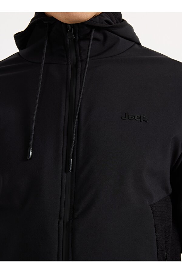 Kapüşon Yaka Düz Siyah Erkek Sweatmont J5WM-SWT7287