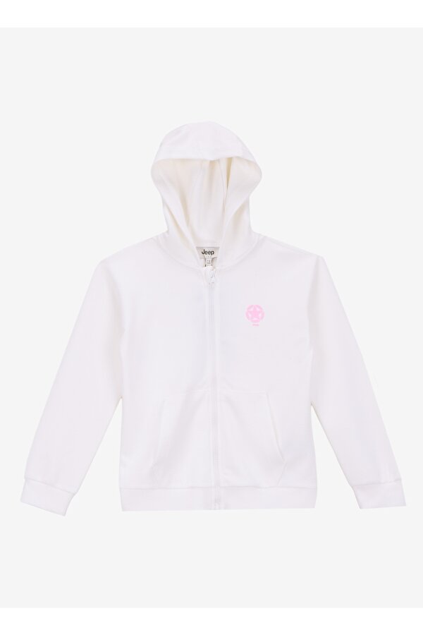 Kapüşon Yaka Ekru Kız Çocuk Sweatmont J5WG-SWT7597