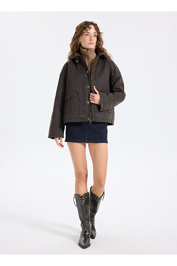 Kahve Kadın Mont J5WL-MNT7152