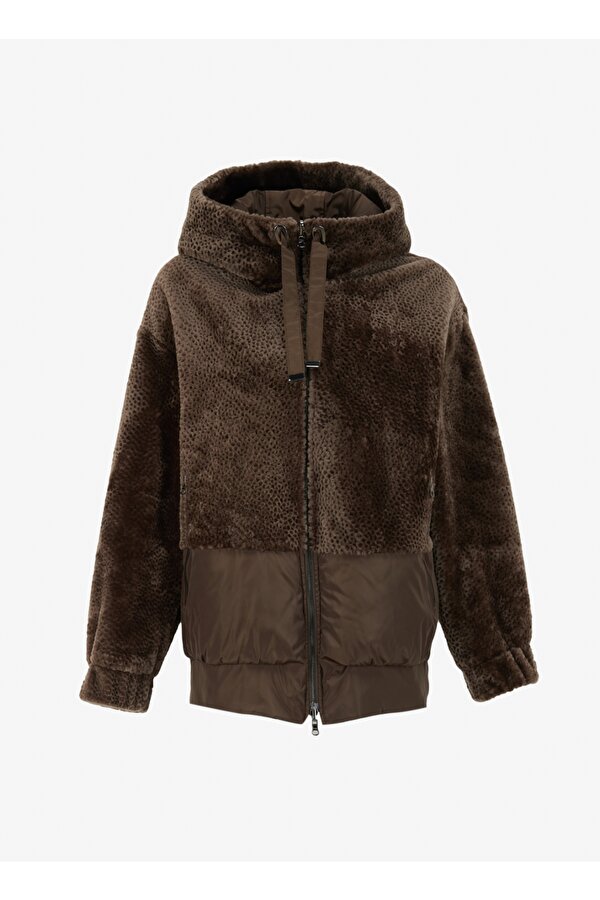 Kapüşonlu Geniş Fit Çift Taraflı Haki Kadın Mont F4WL-MNT0743