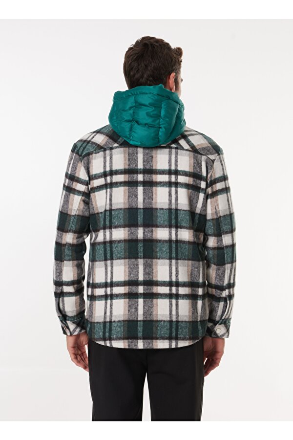 Koyu Yeşil Erkek Relaxed Ekose Mont J4WM-GML7267