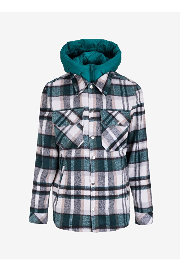 Koyu Yeşil Erkek Relaxed Ekose Mont J4WM-GML7267