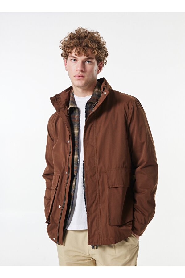 Kapüşonlu Kahve Erkek Mont J4WM-MNT7324