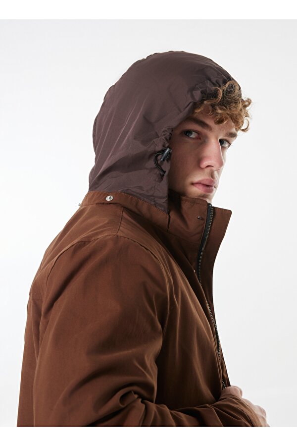 Kapüşonlu Kahve Erkek Mont J4WM-MNT7324