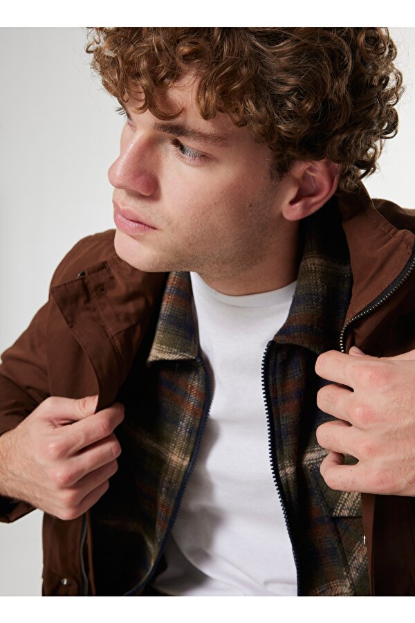 Kapüşonlu Kahve Erkek Mont J4WM-MNT7324