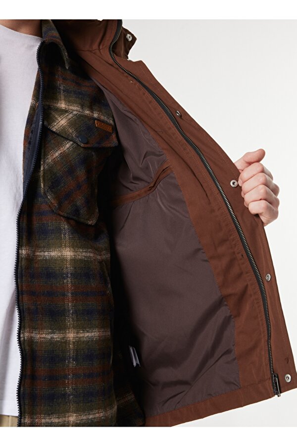 Kapüşonlu Kahve Erkek Mont J4WM-MNT7324