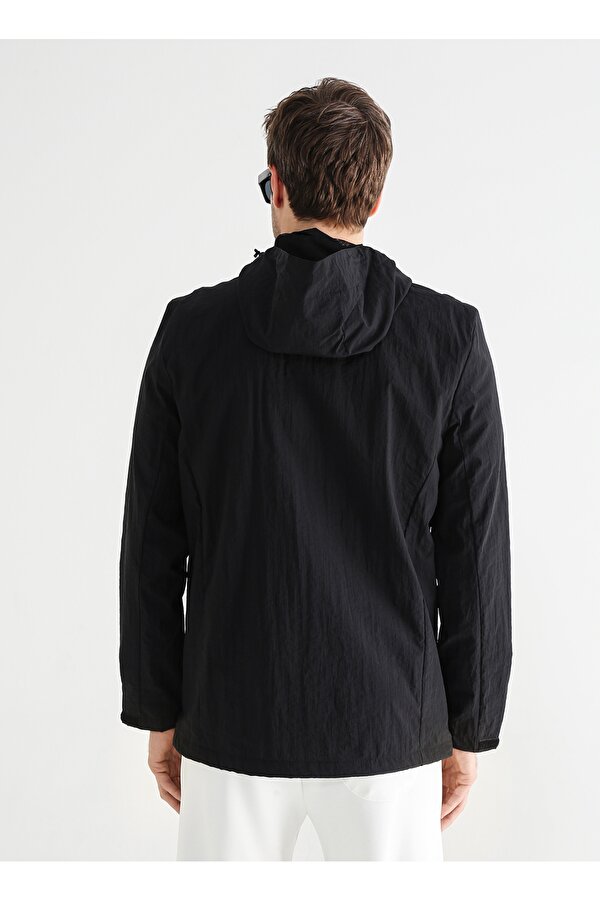 Siyah Kapüşonlu Erkek Basic İnce Mont MARLON