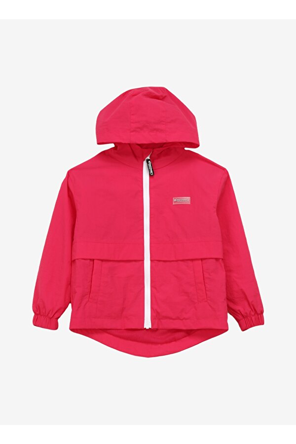 Fuşya Kız Çocuk Kapüşonlu Oversize  Su İtici Mont D4SG-MNT3060