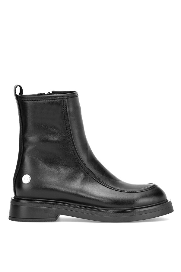 D25KB-8150 Kadın Hakiki Deri Düz Bot Siyah