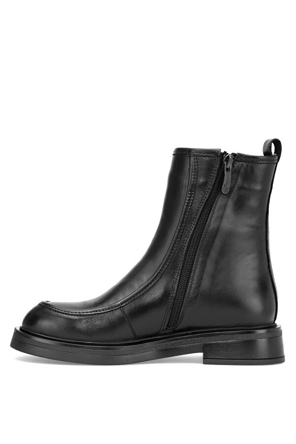 D25KB-8150 Kadın Hakiki Deri Düz Bot Siyah