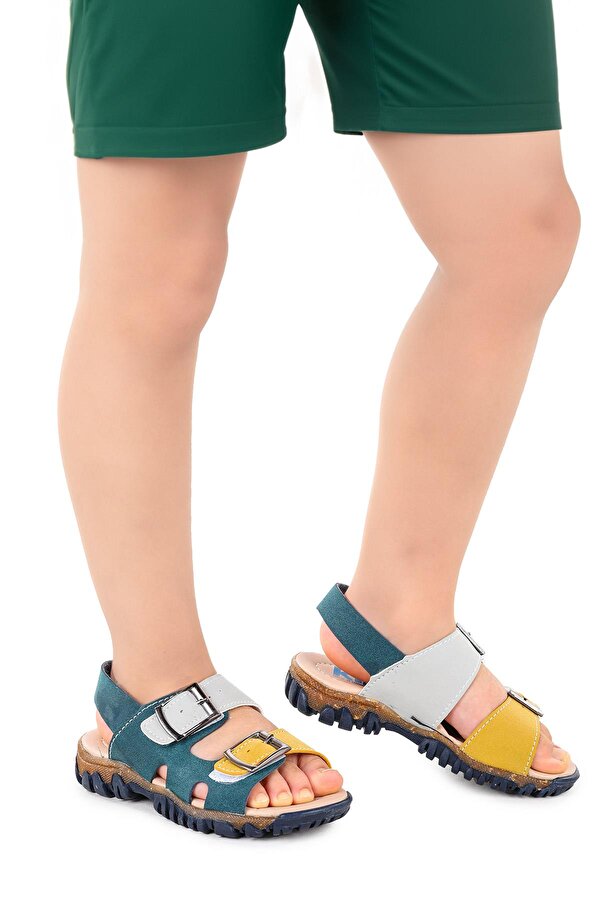 Erkek Çocuk Sandalet Arz 2359 Petrol - Sarı