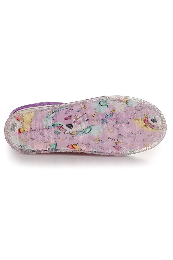 Unicorn Su Geçirmez Kız Çocuk Yağmur Çizmesi Lila - Turkuaz