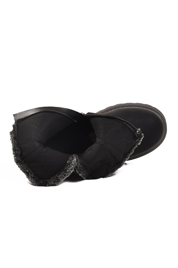 Siyah İçi Polarlı Kaymaz Kız Çocuk Bot Buckle F