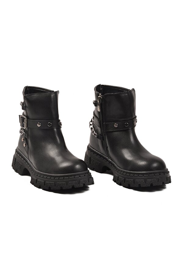 Siyah İçi Polarlı Kaymaz Kız Çocuk Bot Dante F