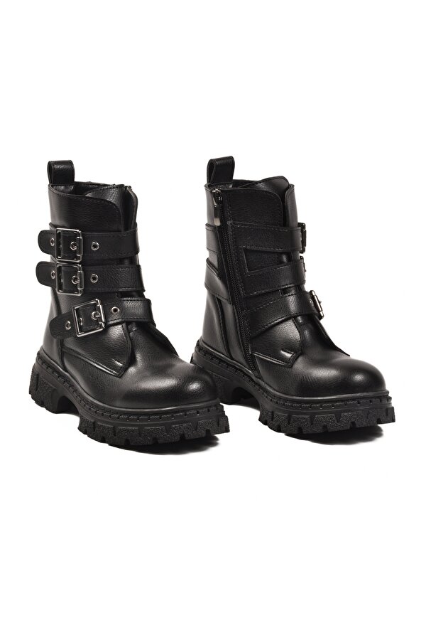 Siyah İçi Polarlı Kaymaz Kız Çocuk Bot Caneda F