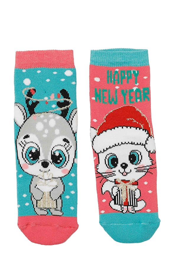 NYSNOW 2 LI HVL SKT-B 5PR Çok Renkli Kız Çocuk 2'li Havlu Soket